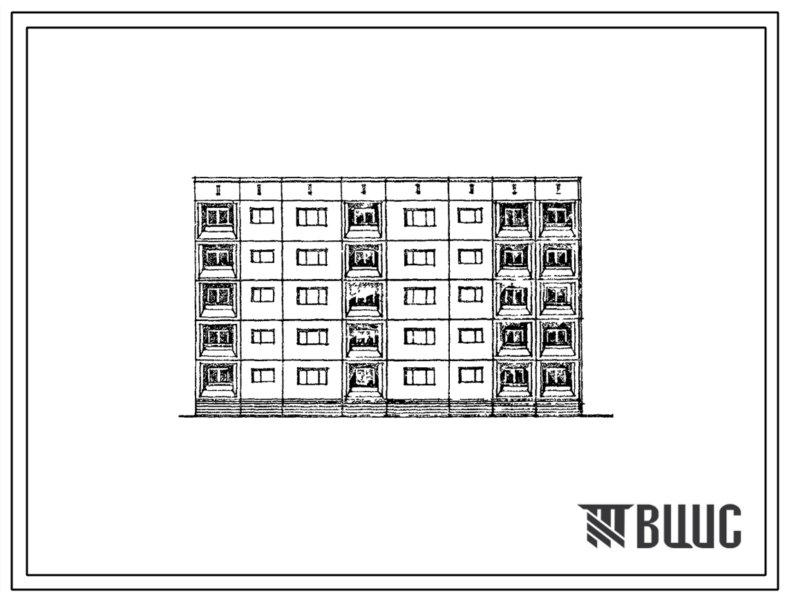 Типовой проект 97-0198с.84 Блок-секция 5-этажная 20-квартирная торцевая угловая правая 1Б.2Б.3Б.5Б