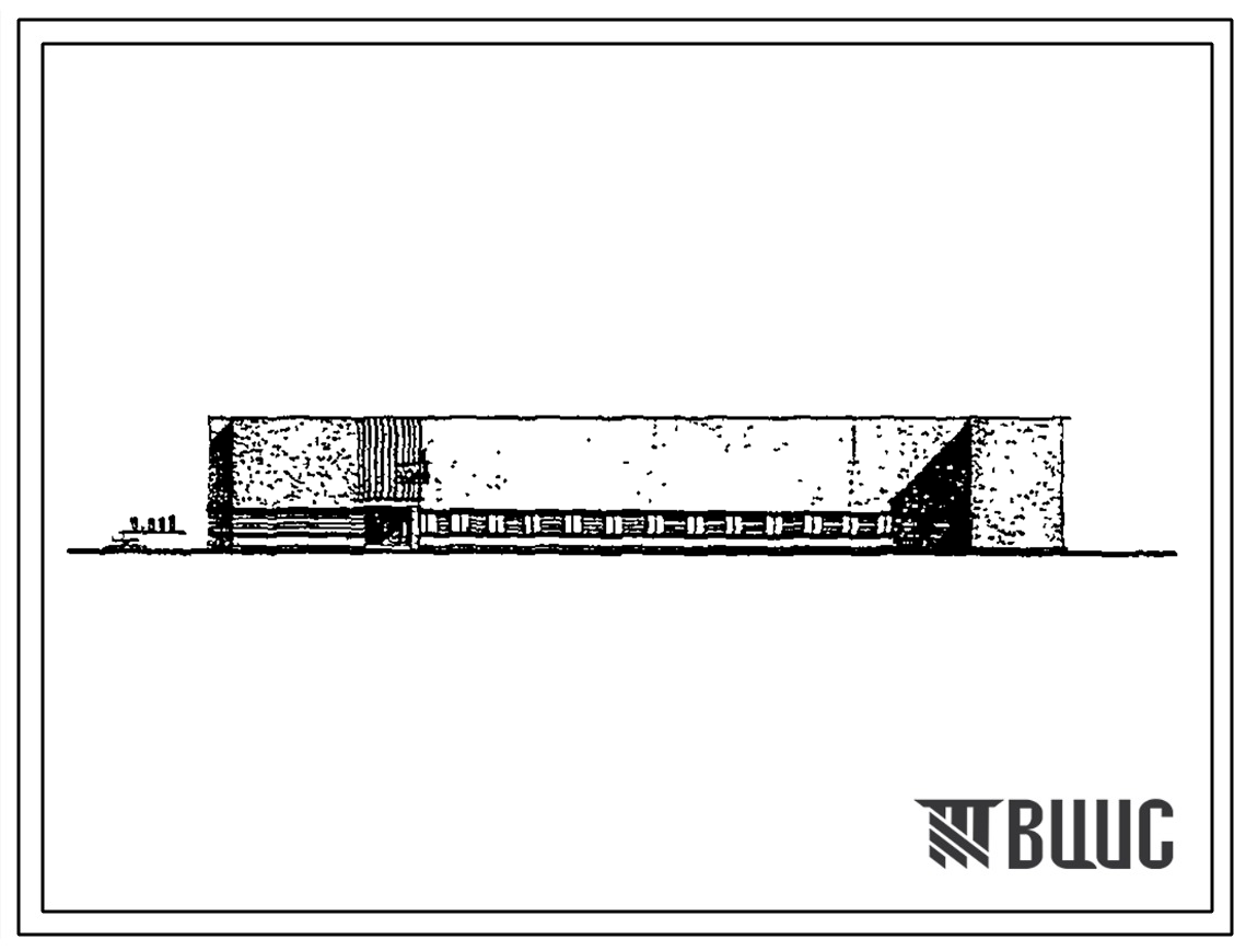 Фасады Типовой проект 294-6-10 Тир для стрельбы на дистанции 50м (с подвижной мишенной установкой). Здание двухэтажное. Стены из кирпича.