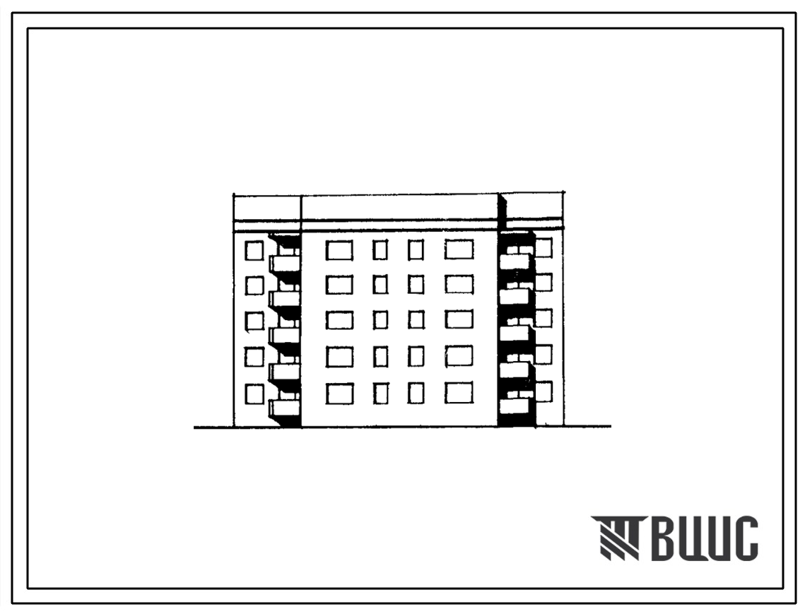 Фасады Типовой проект 89-0135.13.91 5-этажная рядовая с торцовыми окончаниями блок-секция 1Б.2Б.3Б.4Б на 20 квартир (для Белорусской ССР)