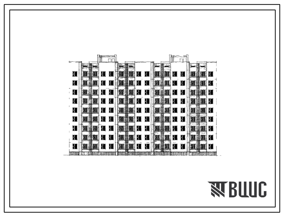 Типовой проект 112-08М Девятиэтажная крупнопанельная рядовая блок-секция на 105 квартир (однокомнатных 1Б-69, двухкомнатных 2Б-34, трехкомнатных 3Б-2).