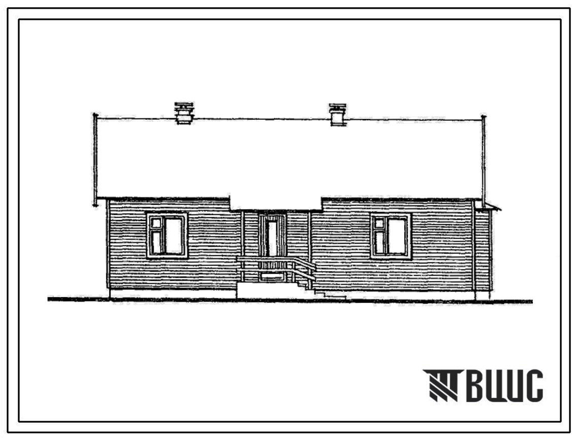 Фасады Типовой проект 186-115-121.83 Дом с трехкомнатной квартирой типа 3Б. Общая площадь 61 м2 (СТЕНЫ ИЗ БРУСА, Перекрытия деревянные. Полное инженерное благоустройство. )