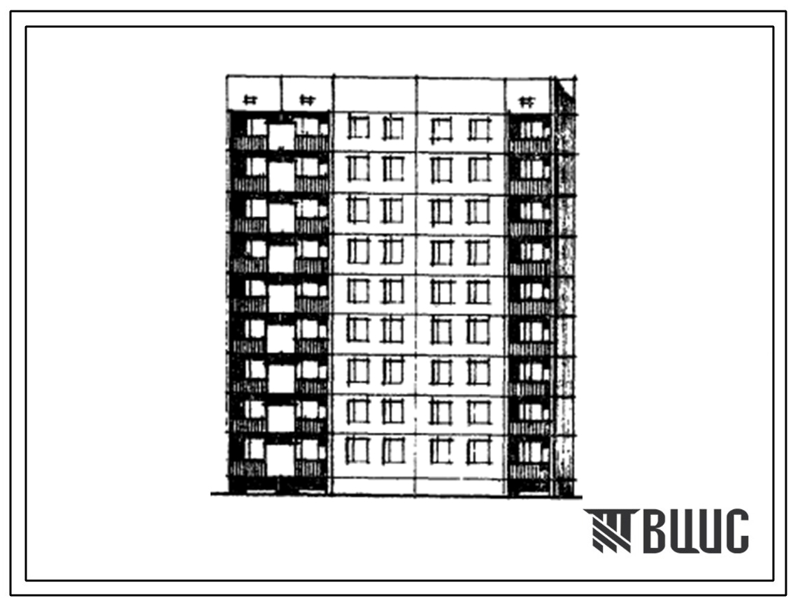 Типовой проект 84-018/1 9-этажная 36-квартирная угловая блок-секция 2Б.2Б.3Б.3Б (правая)