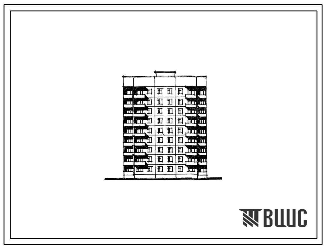 Типовой проект 135-02/1.2 Блок-секция 9-этажная 36-квартирная рядовая с торцовым окончанием 2Б-2Б-3А-3А