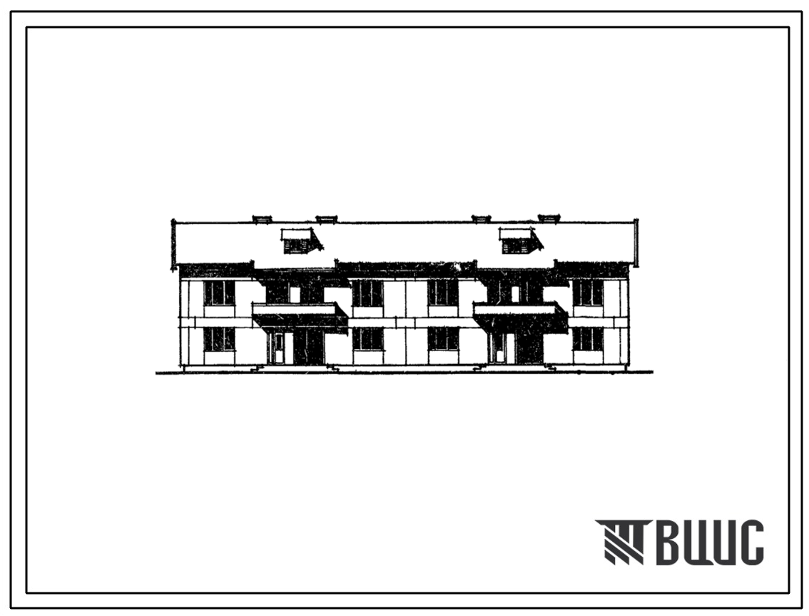 Типовой проект 143-24-144/1.2 Двухэтажный четырехквартирный жилой дом с 3-х и 5-комнатными квартирами в двух уровнях 