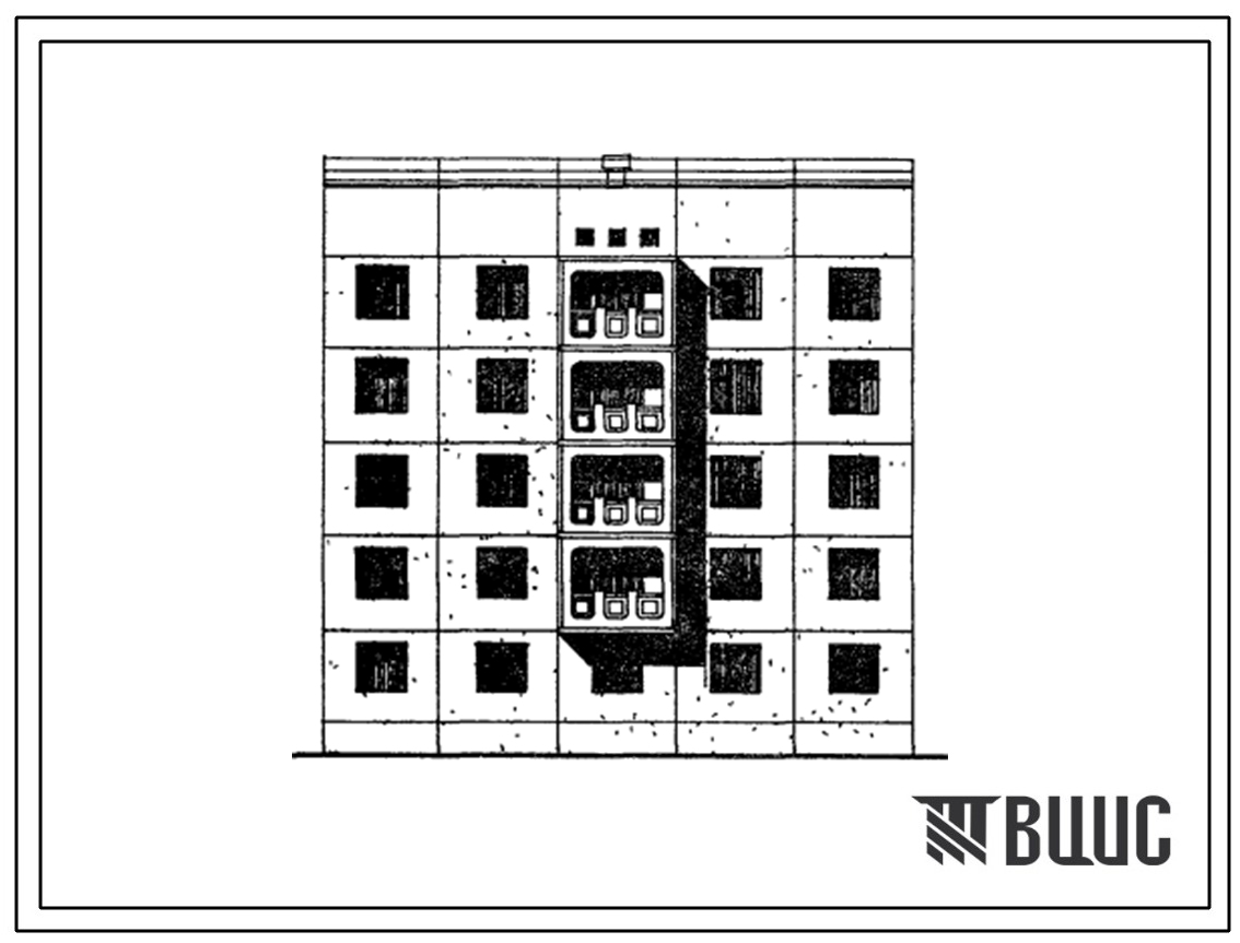 Типовой проект 183-03с.13.86 Блок-секция 5-этажная 10-квартирная рядовая 3Б-4Б (для Талды-Курганской области, г. Талды-Курган Казахской ССР)