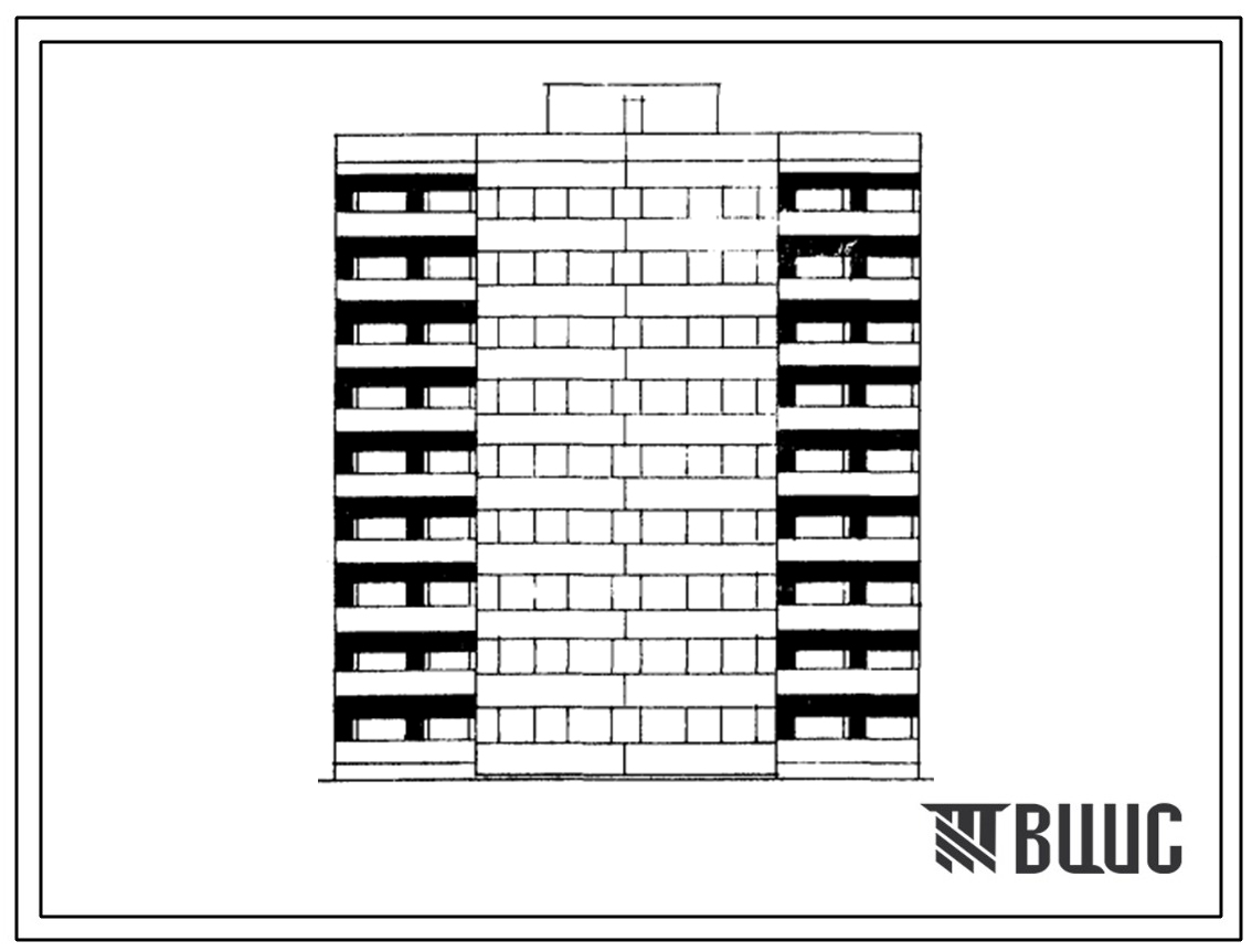 Типовой проект 1-467А-033/1 Девятиэтажная блок-секция рядовая на 36 квартир (однокомнатных 1А-1, двухкомнатных 2Б-17, трехкомнатных 3Б-18). Для строительства во 2Б климатических подрайонах Латвийской ССР