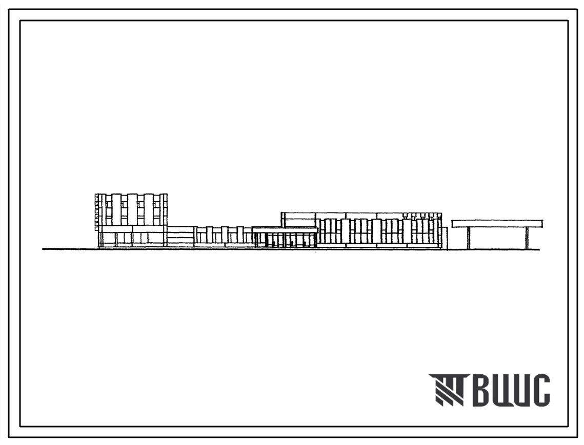 Фасады Типовой проект 272-14-17 Комплекс рынка в конструкциях ИИ-04 торговой площадью 600 м.кв., 100 торговых мест.