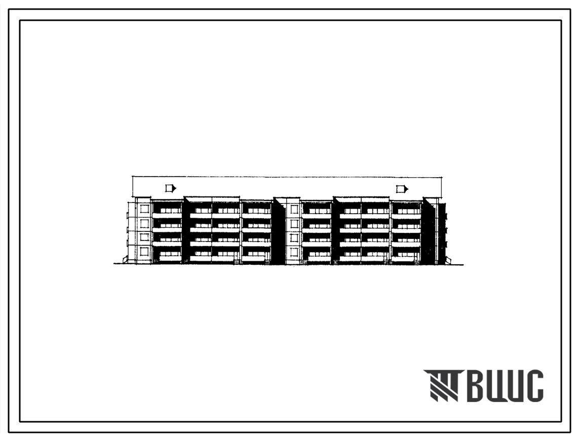 Типовой проект 111-83-33/1 Дом четырехэтажный четырехсекционный 48-квартирный крупнопанельный (однокомнатных 1Б — 16, двухкомнатных 2А — 4, 2Б — 16, трехкомнатных 3А — 12).