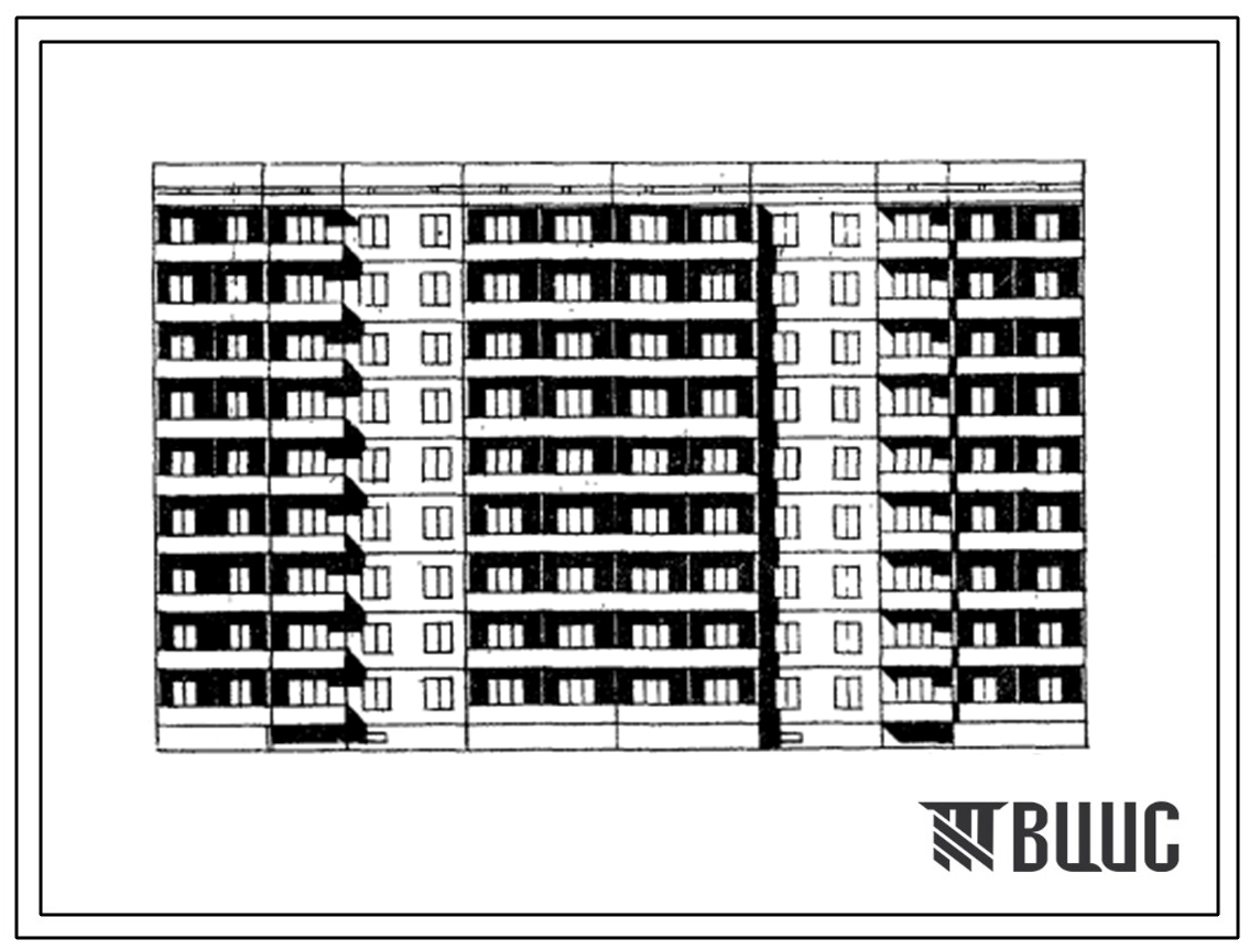 Типовой проект 96-037 Девятиэтажная блок-секция РТ-1А.1Б.2Б.4Б (спаренная) на 72 квартиры