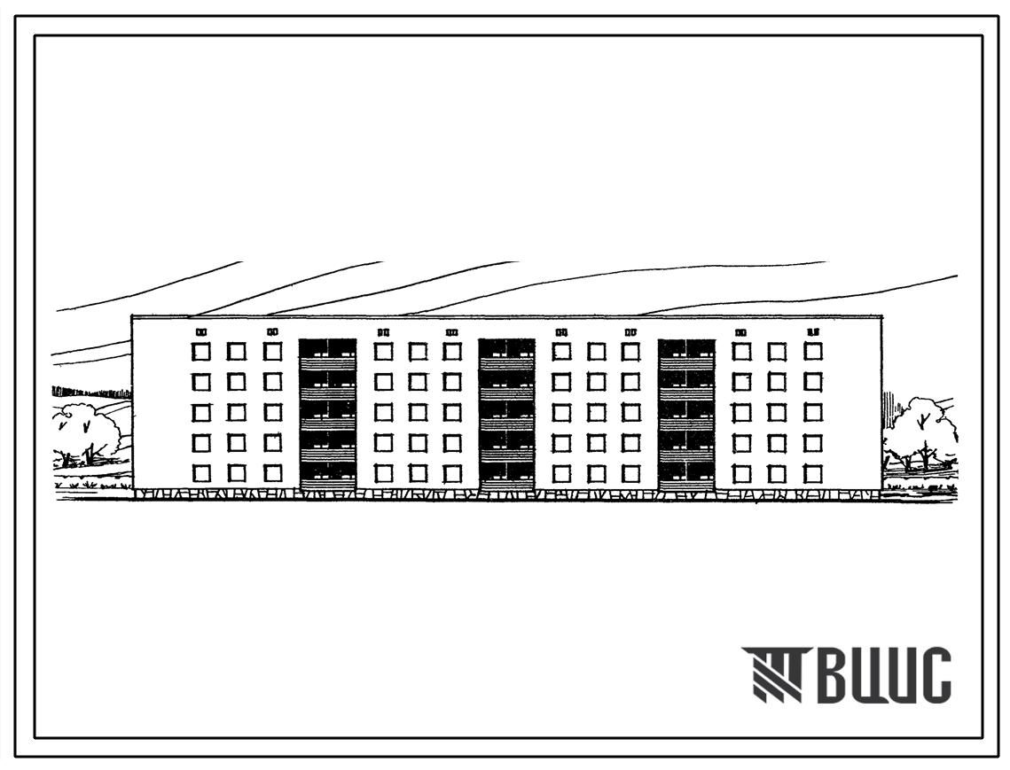 Типовой проект 114-87-68 5-этажный 4-секционный дом на 50 квартир 1Б.2Б.3А.4Б, для строительства в районах с обычными геологическими условиями.