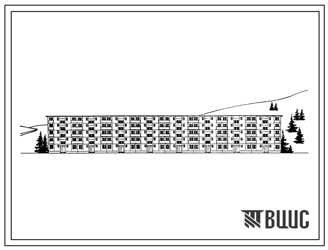 Типовой проект 1-468Б-1 Пятиэтажный восьмисекционный дом на 119 квартир (однокомнатных  19, двухкомнатных  79, трехкомнатных  21).