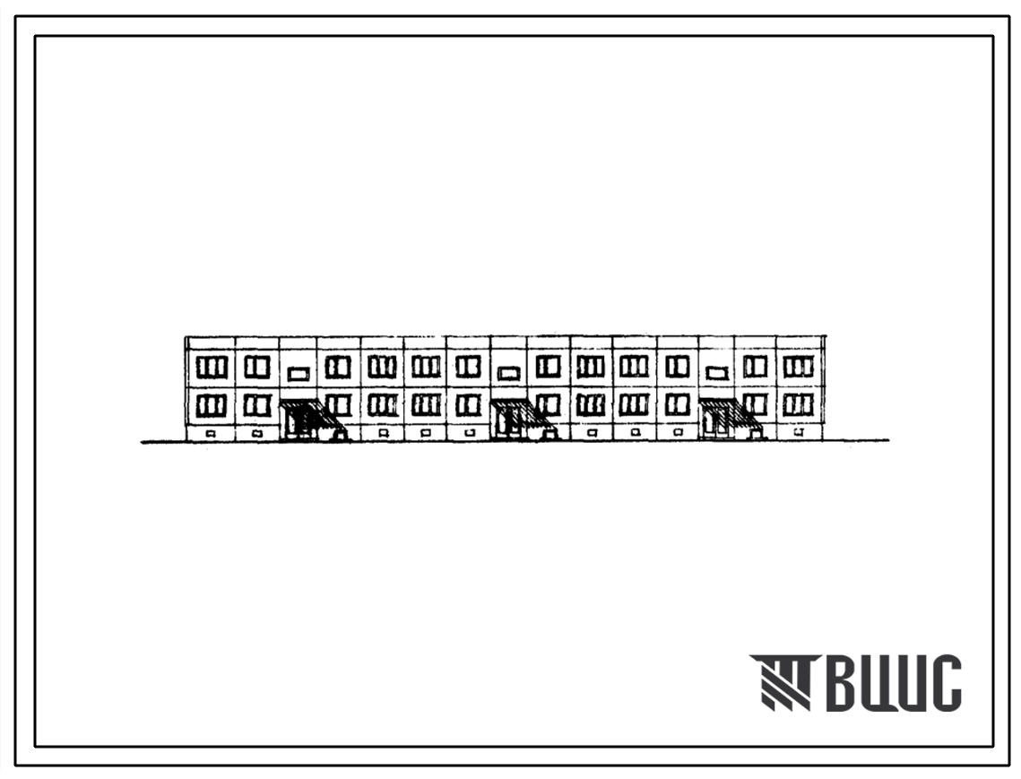 Типовой проект 111-121-7/1 Двухэтажный трехсекционный 12-квартирный жилой дом ( трехкомнатных 3Б — 6, четырехкомнатных 4Б — 6). Для строительства во II климатическом районе.