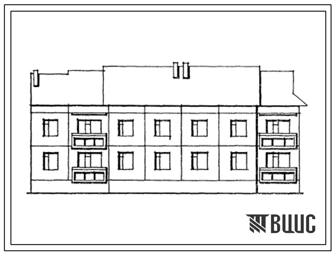 Типовой проект 192-04.88 Двухэтажная блок-секция торцевая правая на 8 квартир. Для строительства в городах и поселках городского типа