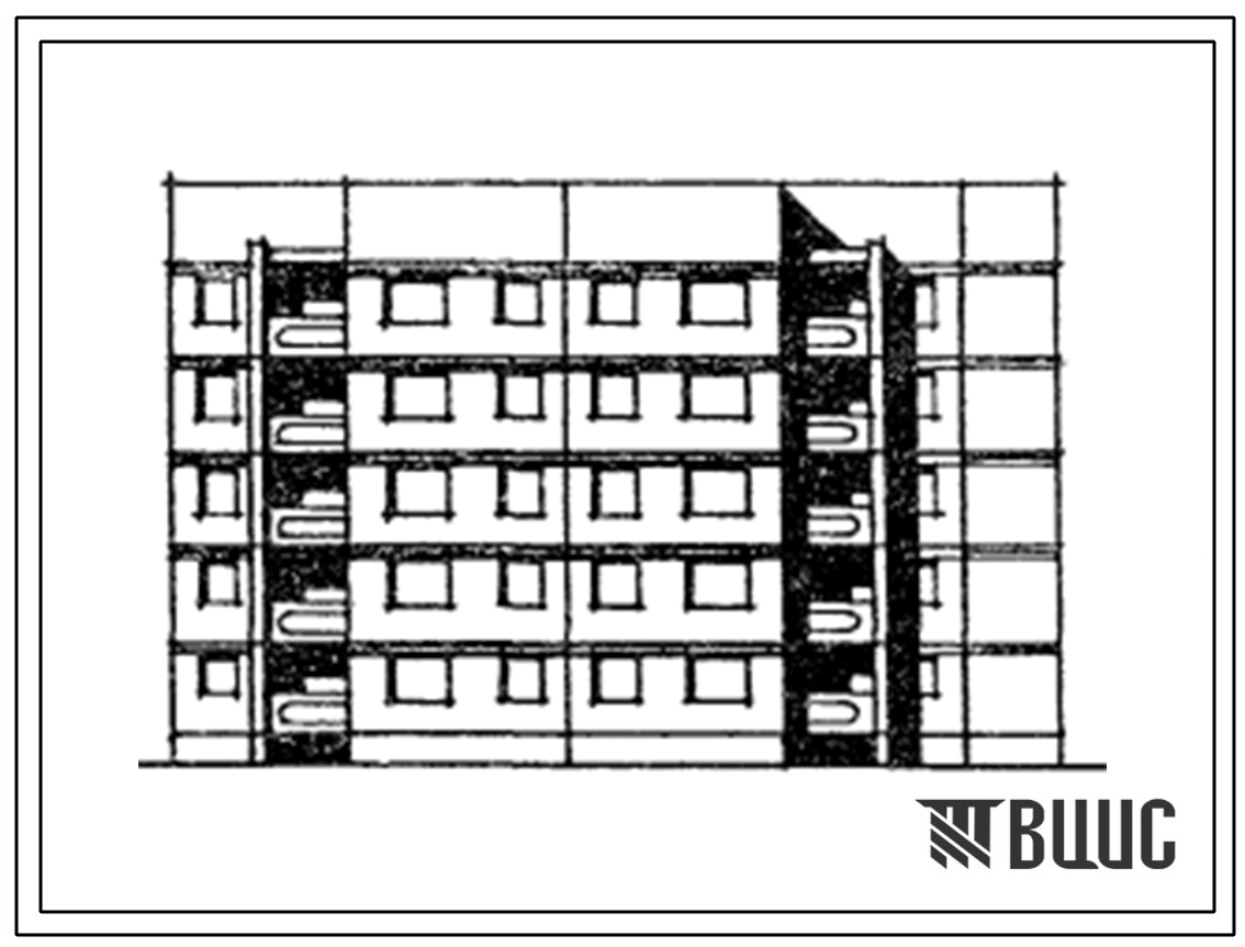 Типовой проект 152-012.13.86 5-этажная торцевая блок-секция на 20 квартир 2Б.2Б.3Б.4Б левая (для строительства в г. Лангепасе Тюменской области)