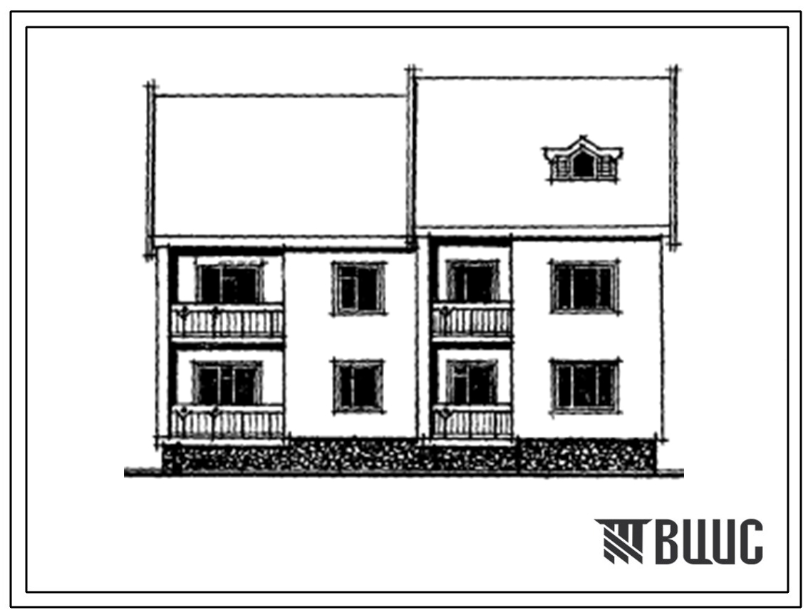 Типовой проект 114-89-81/1 Жилой дом двухэтажный четырехквартирный с квартирами 2Б-3Б.