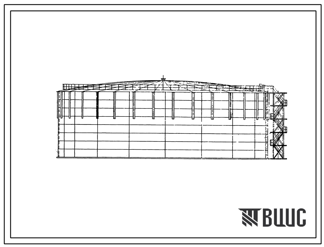 Типовой проект 7-02-271 Стальной цилиндрический вертикальный резервуар для нефтепродуктов емкостью 10 000 м.куб со сферическим покрытием