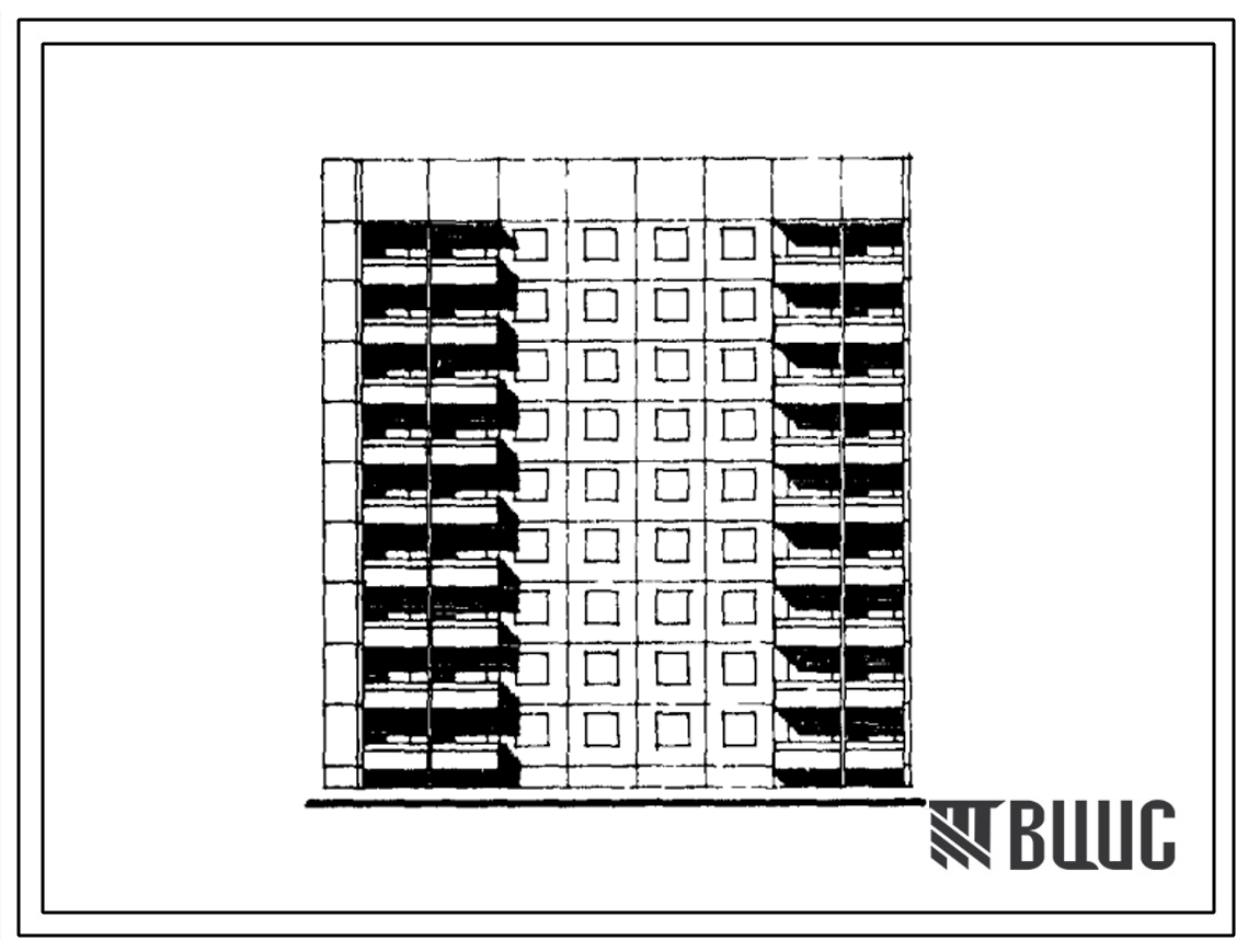 Типовой проект 121.1-097.84 Девятиэтажная блок-секция торцевая левая на 36 квартир. Для строительства в городах и поселках городского типа