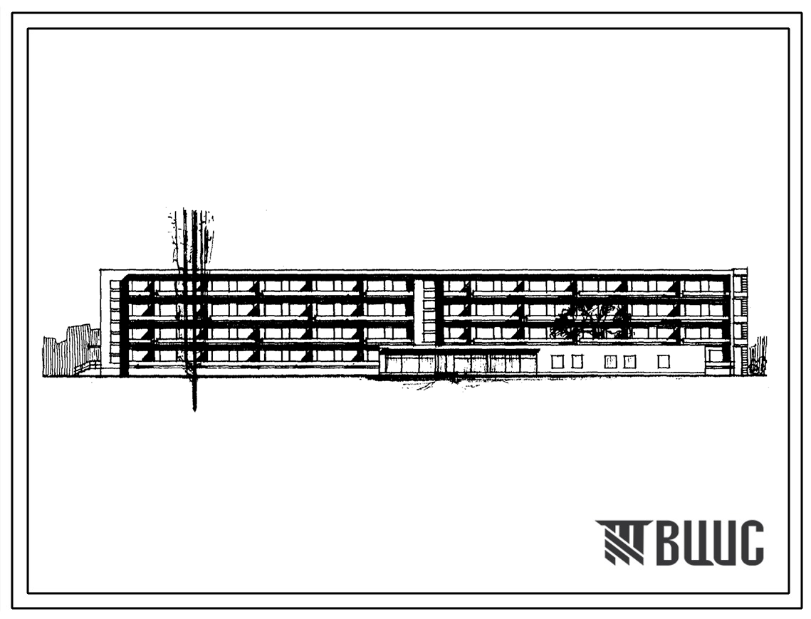 Типовой проект 162-80-9СП Четырехэтажное общежитие на 400 мест для рабочих, служащих, студентов и учащихся профтехучилищ, для строительства на просадочных грунтах