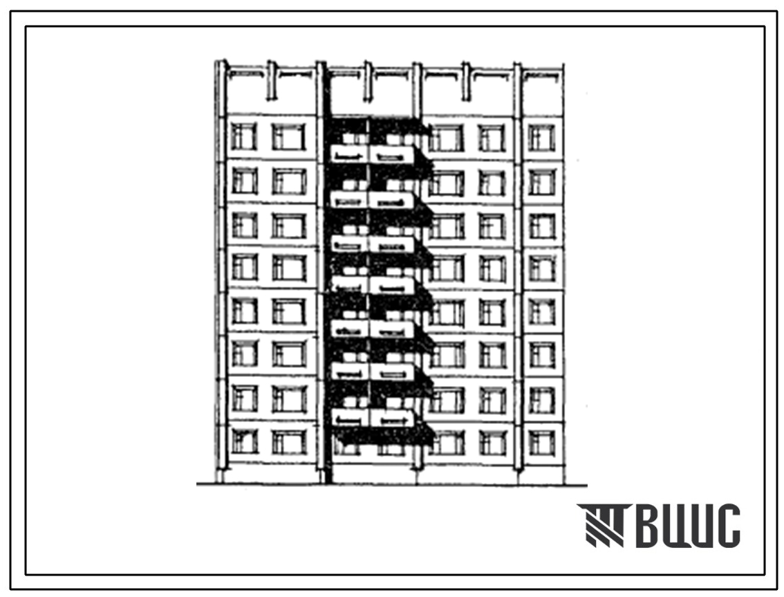 Типовой проект 135-0346.13.87 Блок-секция 9-этажная 36-квартирная торцевая левая 1.2.3.3. Для Коми АССР.