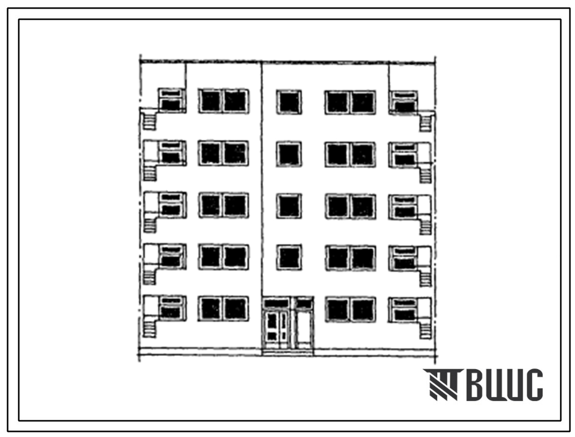 Типовой проект 156-012.13.86 Блок-секция рядовая 5-этажная 15-квартирная 1Б-2А-3А (для строительства в Эстонской ССР)
