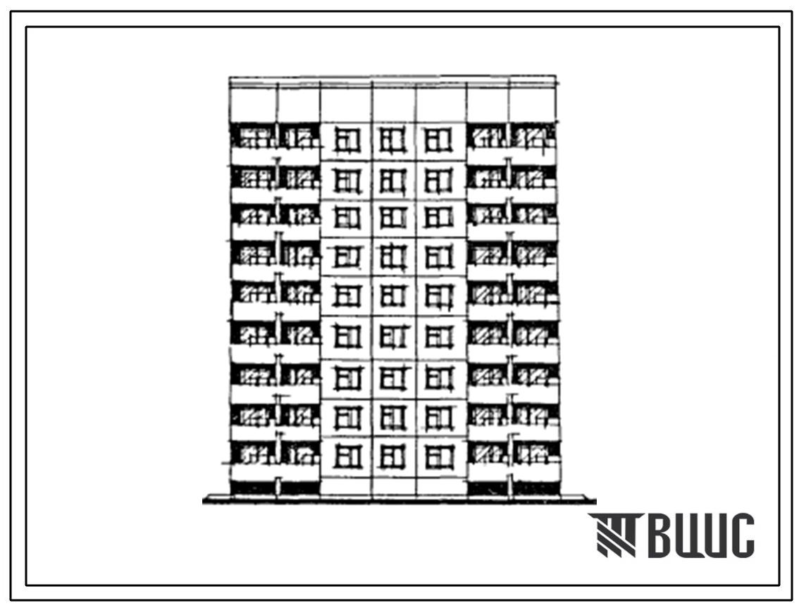 Типовой проект 121-0142.13.87 Блок-секция 9-этажная 36-квартирная рядовая 1.2.2.3 (для строительства в Ленинградской области)