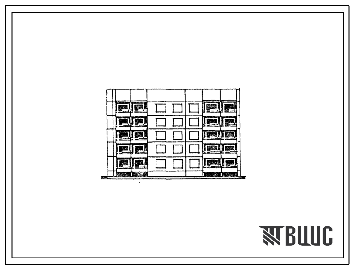 Фасады Типовой проект 90-0244.13.88 Блок-секция 5-этажная 19-квартирная угловая-торцовая (левая) 1-2-3-3 (для г. Иваново)