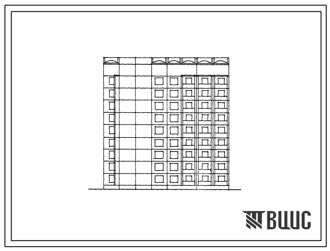 Типовой проект 134-053.13.87 Девятиэтажная блок-секция компоновочная на 45 квартир. Для Волгоградской области