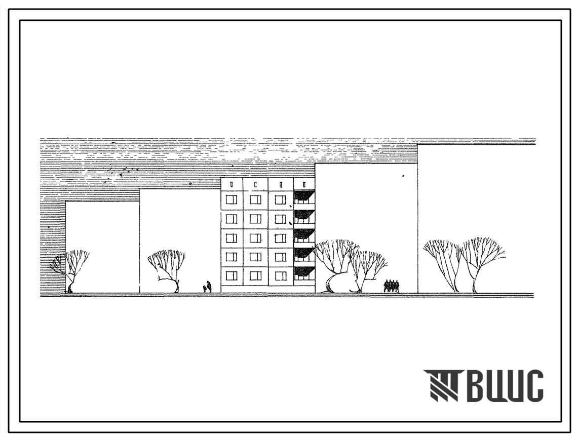 Типовой проект 95-09 5-этажная крупнопанельная блок-секция рядовая на 10 квартир для строительства в Украинской ССР. Расчетная температура -22С.