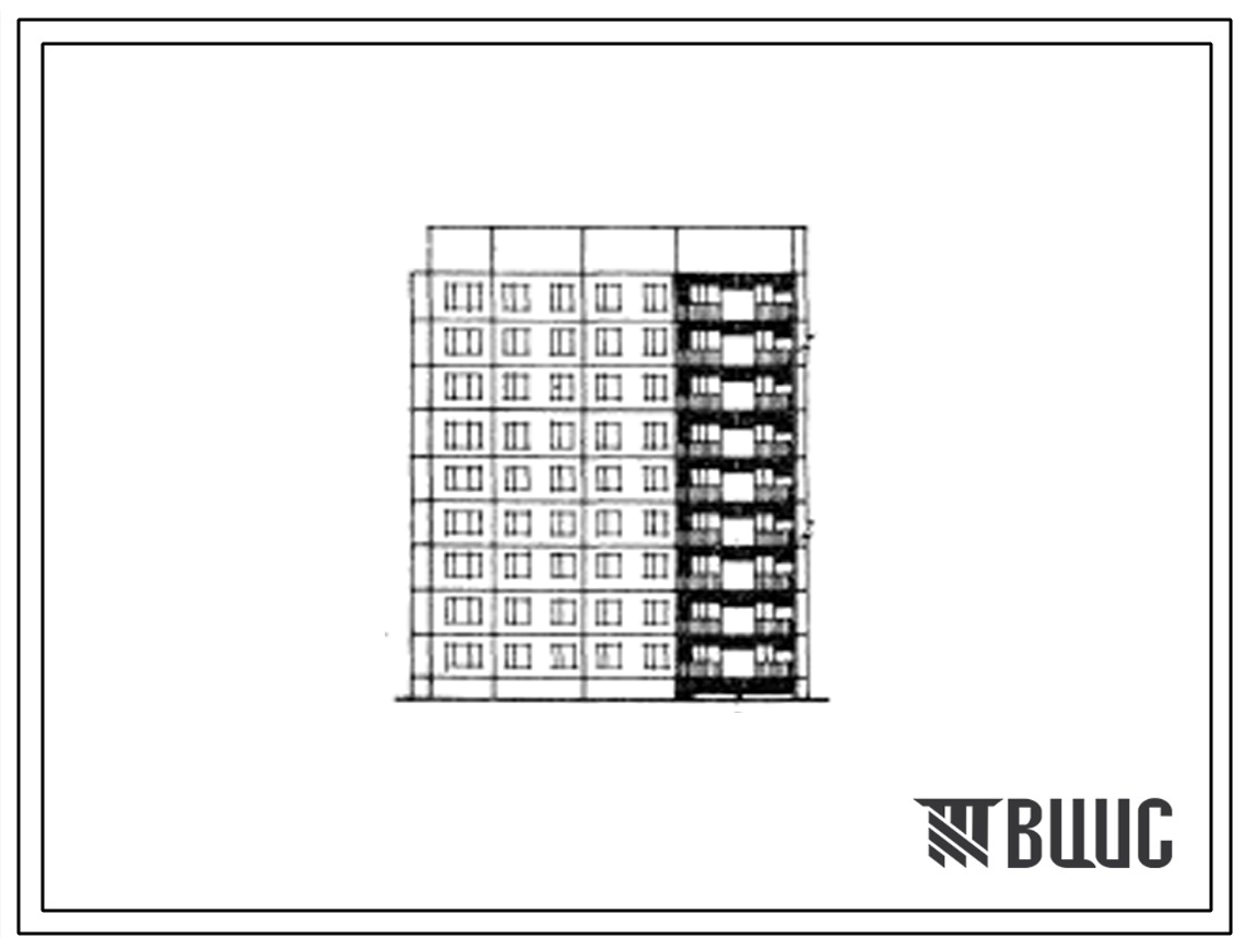 Типовой проект 84-06/1 Девятиэтажная 36 квартирная блок-секция 1Б.2Б.2Б.3Б (торцевая левая).