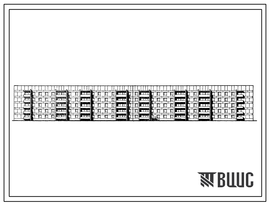 Типовой проект 113-81-1/1.2 5-этажный 8-секционный жилой дом на 96 квартир (однокомнатных-17, двухкомнатных-39, трехкомнатных-30, четырехкомнатных-10) со стенами из крупных легкобетонных блоков. Для строительства в 1В, 2Б, 2В климатических подрайонах.