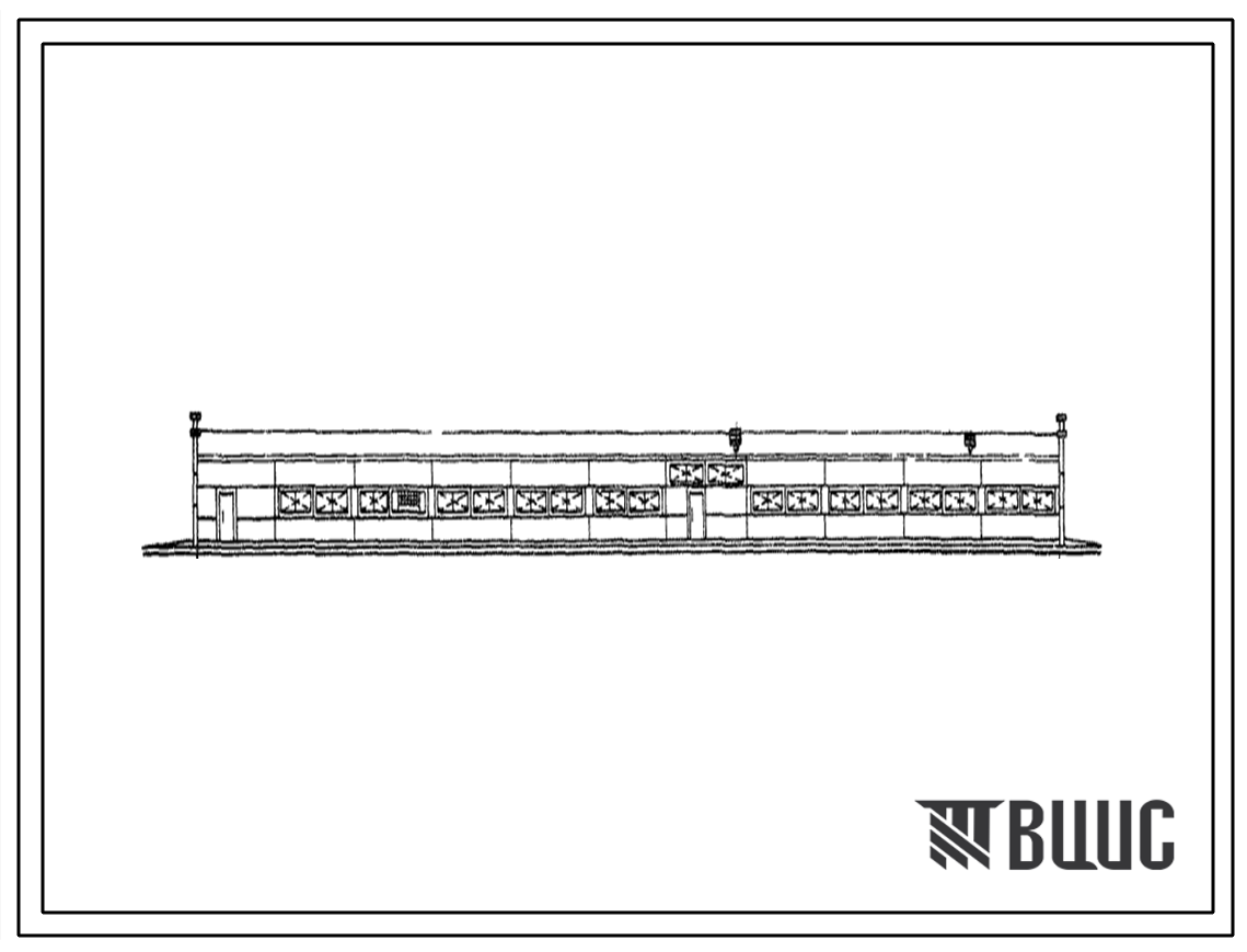 Фасады Типовой проект 420-06-67 Временный здания и сооружения сборно-разборного типа каркасно-панельной конструкции (решение в металле) по серии 420-06. Административно-бытовой комбинат на 300 подземных рабочих.