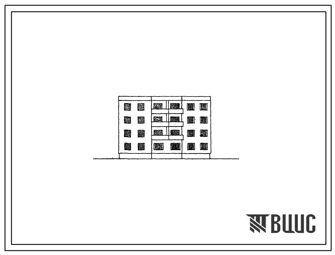 Типовой проект 70-049С Четырехэтажная угловая блок-секция на 8 квартир для блокирования домов под углом 150 0. Для строительства в 3 климатическом подрайоне с сейсмичностью 9 баллов.
