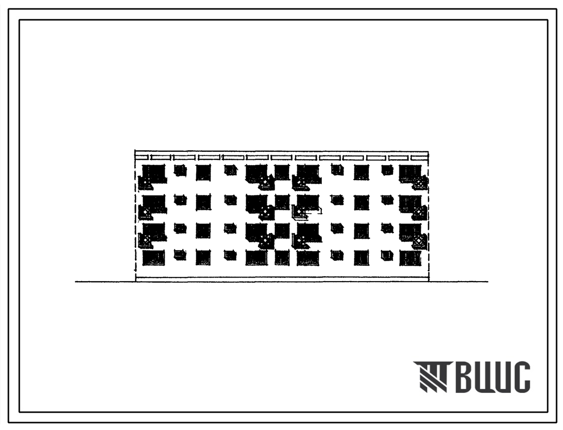Типовой проект 77-040СП/1 Блок-секция четырехэтажного дома на 16 квартир (3А.3Б-3Б.3А).