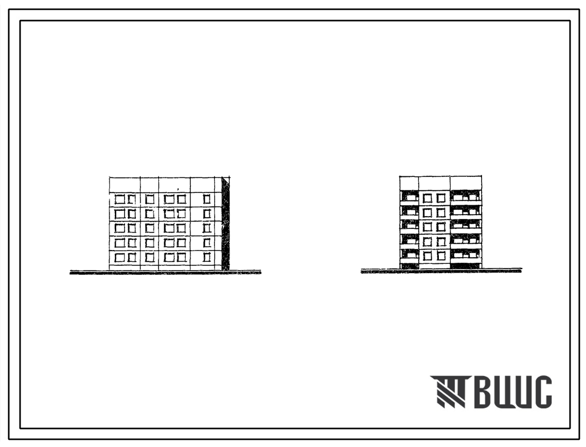Типовой проект 84-043/1.2 Блок-секция 5-этажная 15-квартирная угловая 3Б.4Б.4Б