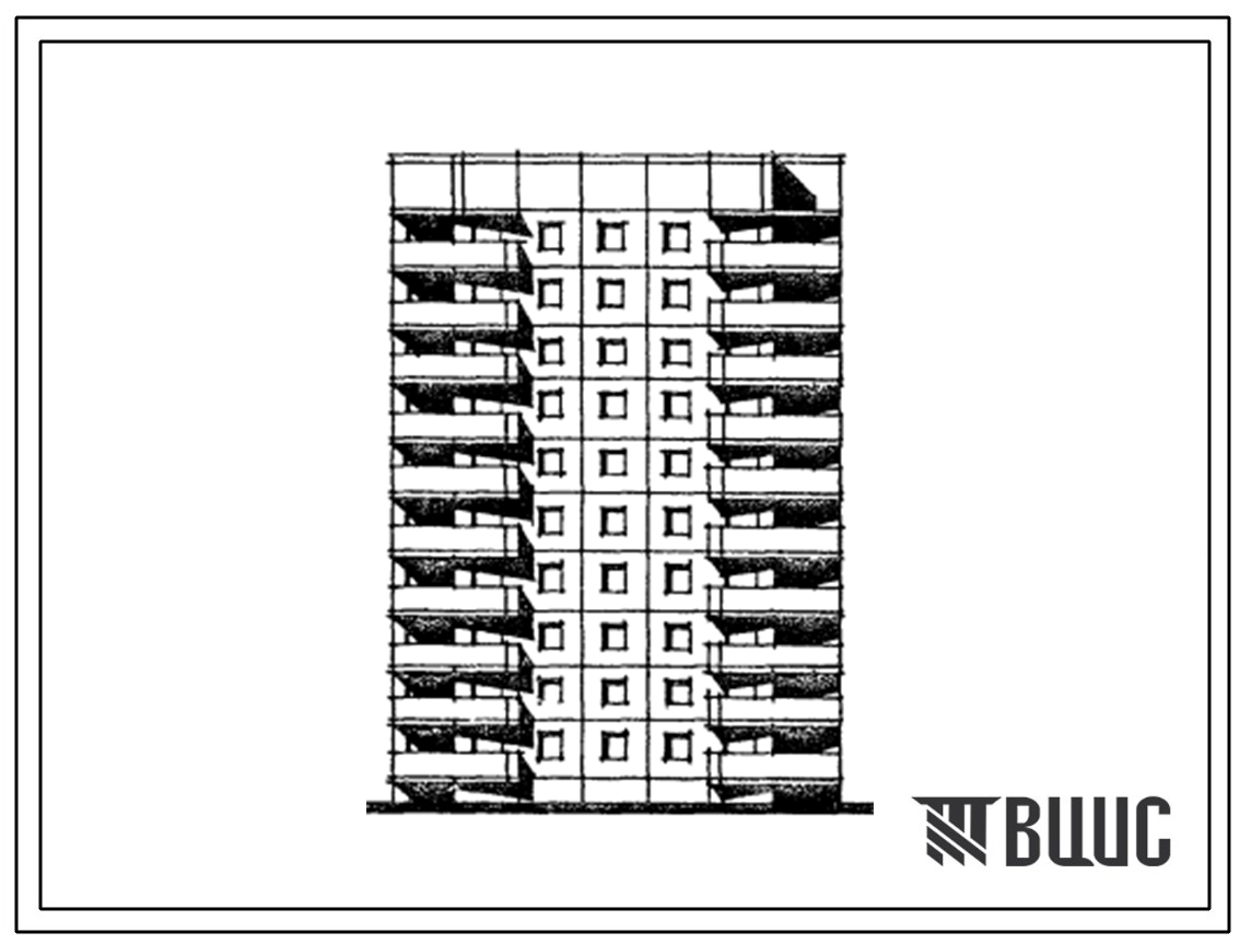 Типовой проект 121-0190.13.88 Десятиэтажная блок-секция рядовая на 40 квартир. Для Челябинска