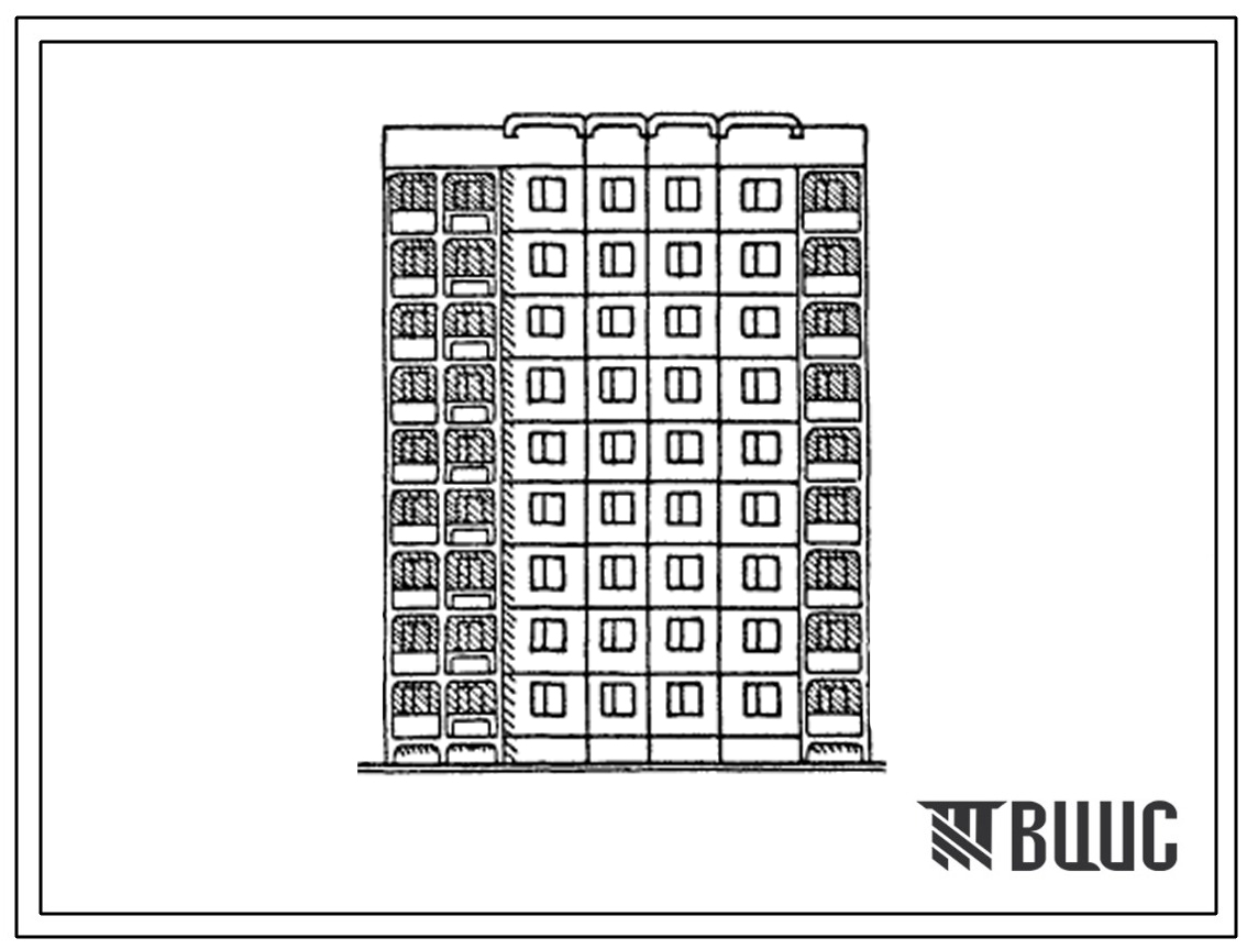 Типовой проект 135-0285п.13.86 Девятиэтажная блок-секция торцевая правая на 36 квартир. (Ввод опубл. в И-10-86)