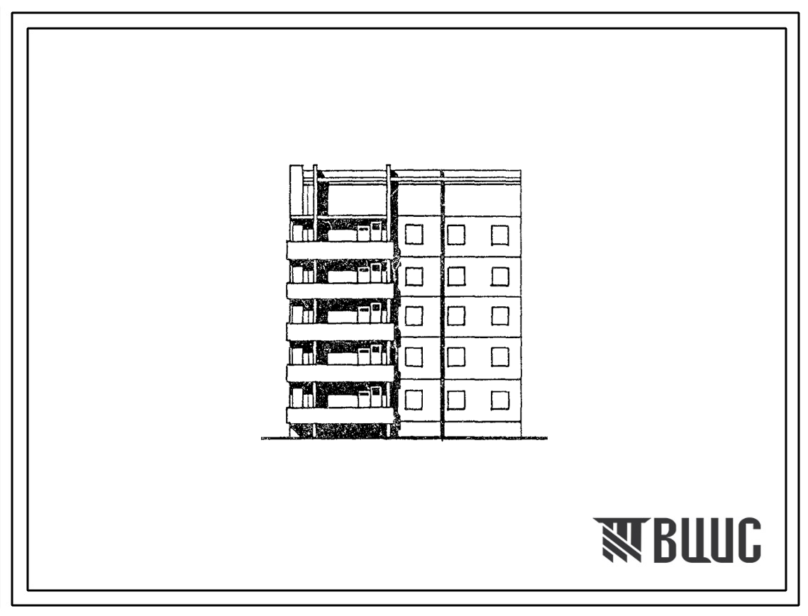 Типовой проект 135-0311с.13.87 5-этажная торцевая левая блок-секция на 15 квартир 1-2-3 для строительства в г. Иркутске