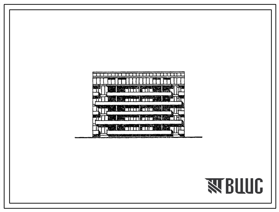 Типовой проект 67-019с.86 Пятиэтажная двойная блок-секция рядовая на 20 квартир 2Б, 3Б-2Б, 3Б