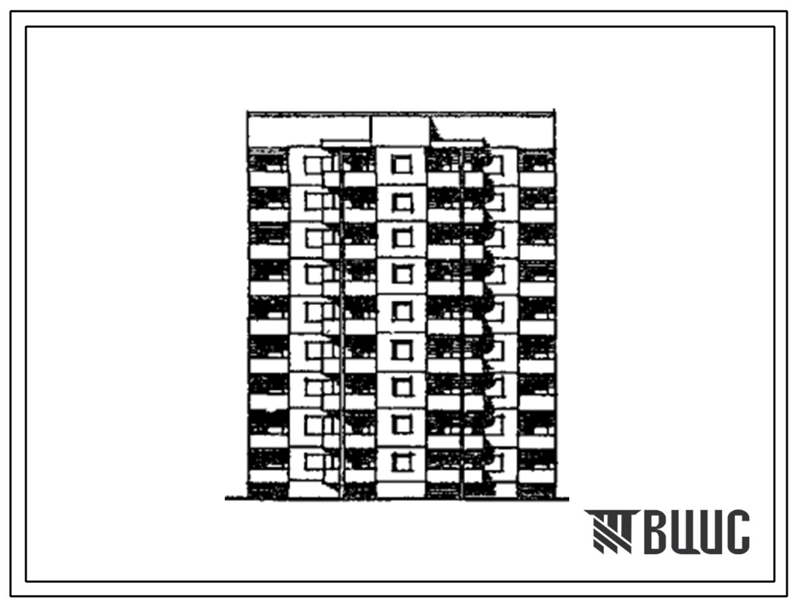 Типовой проект 120-052.13.89 Блок-секция 9-этажная 36-квартирная рядовая-торцевая 2-2-2-3 (для городского строительства в Литовской республике)