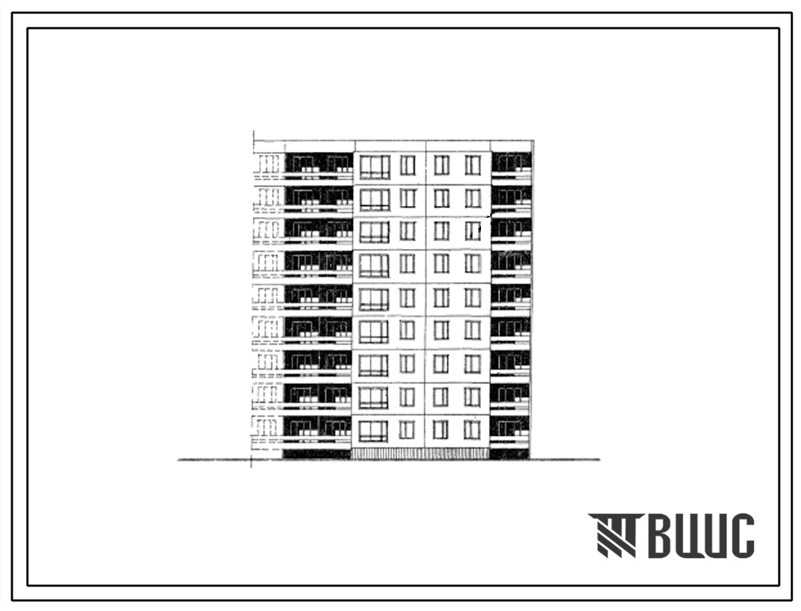 Типовой проект 99-021 Блок-секция девятиэтажного дома торцевая правая на 27 квартир (двухкомнатных 2Б-9, трехкомнатных 3Б-9, пятикомнатных 5Б-9). Для строительства во 2 и 3 климатическом районах и 1В климатическом подрайоне.