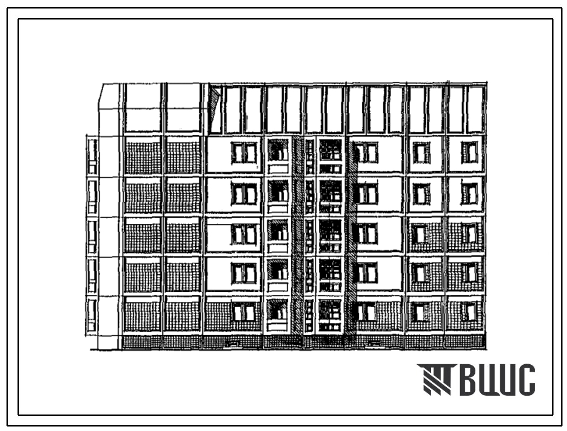 Типовой проект 97-0401м.13.89 Блок-секция 5-этажная 20-квартирная торцевая левая 2-3-3-3- (для строительства в пос. Синегорье и других районах Магаданской области)