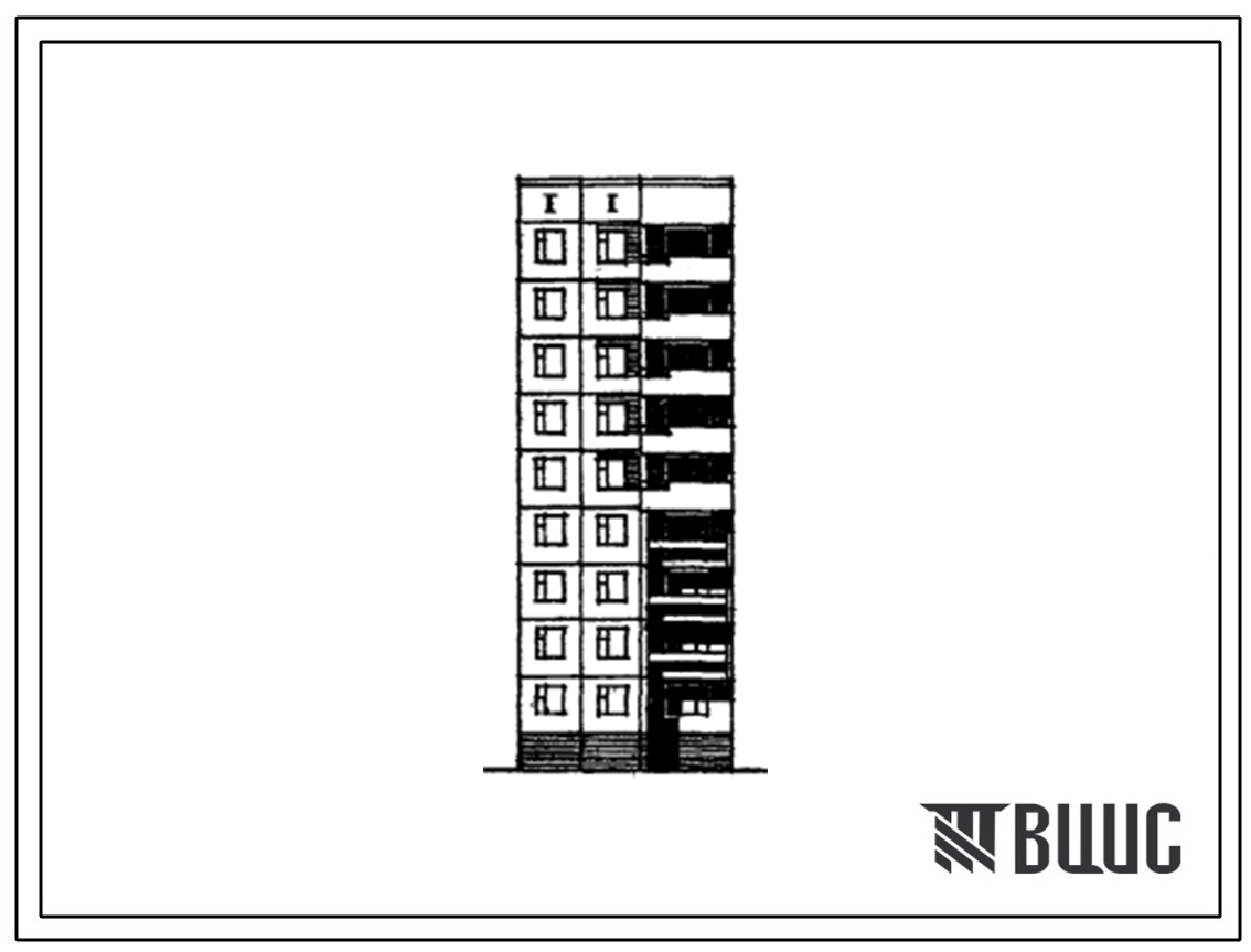 Типовой проект 97-0112/1 Девятиэтажная рядовая полублок-секция дополнительная левая ДР1л-2Б.-3Б.