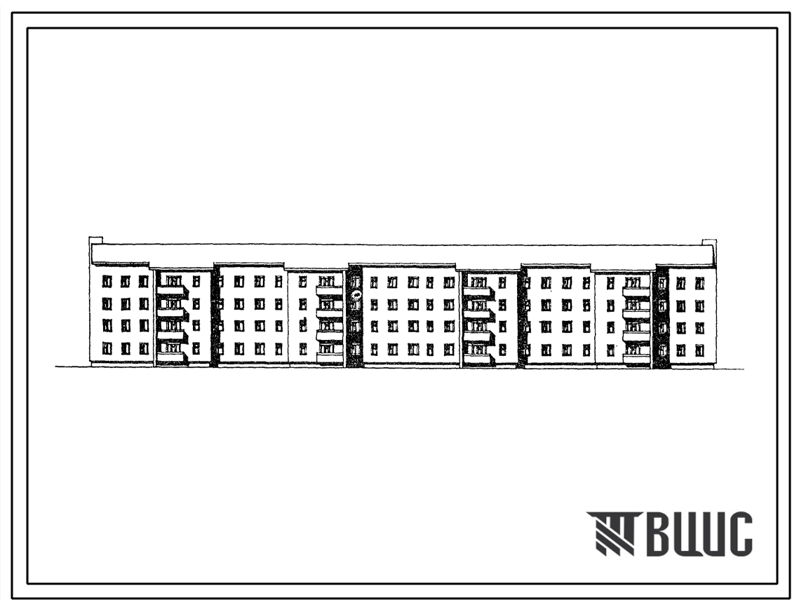 Типовой проект 114-202-16/2 4-этажный 4-секционный 48-квартирный жилой дом