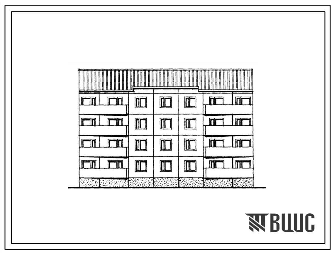 Фасады Типовой проект 121-0186.13.88 4-этажная 16-квартирная рядовая блок-секция 3.1.2.3 для строительства в Московской области