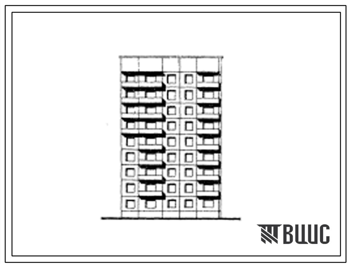 Типовой проект 97-086/1 Девятиэтажная блок-секция угловая универсальная на 27 квартир (трехкомнатных 3Б-19, четырехкомнатных 4Б-8). Для строительства в 1В климатическом подрайоне г.Кемерово