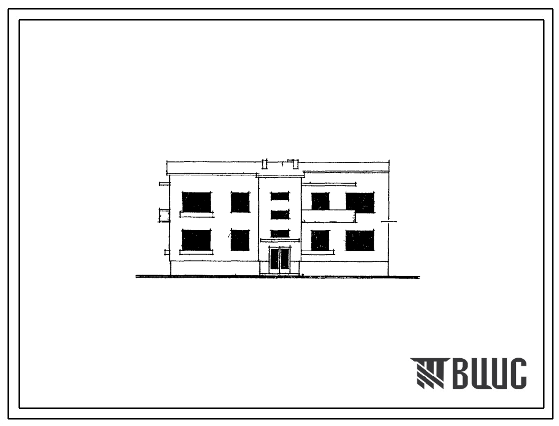 Типовой проект 30-04 Двухэтажная блок-секция на 4 квартиры (трехкомнатных 3Б-2, четырехкомнатных 4Б-2). Торцевые левые, торцевые правые и рядовые для строительства в 1В и 2В климатических подрайона