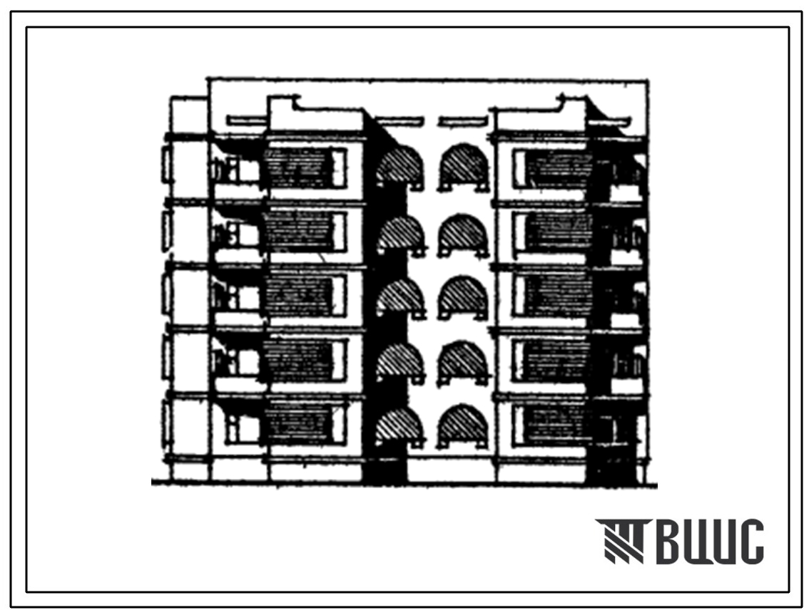 Типовой проект 155-030с.13.87 Блок-секция 5-этажная 15-квартирная угловая левая с торцевыми окончаниями 2-3-3. Для строительства в Таджикской ССР.