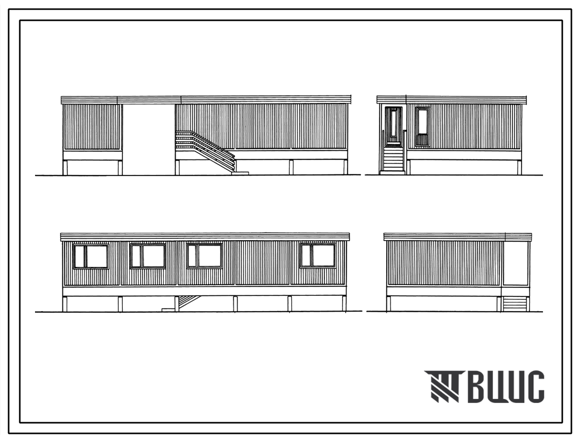 Типовой проект 420-10-8м.85 Общежитие для рабочих на 6 человек (из деревянных объемных блоков-контейнеров). Для строительства на вечномерзлых грунтах