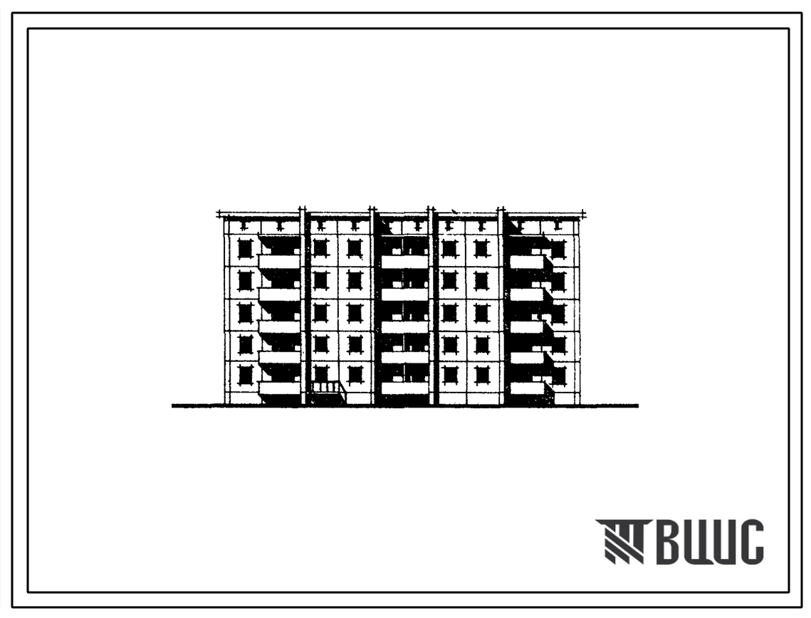 Типовой проект 97-048/1 Пятиэтажная блок-секция сдвоенная поворотная на 29 квартир (однокомнатных 1Б-9, двухкомнатных 2Б-9, трехкомнатных 3Б-11). Для строительства в 1В климатическом подрайоне