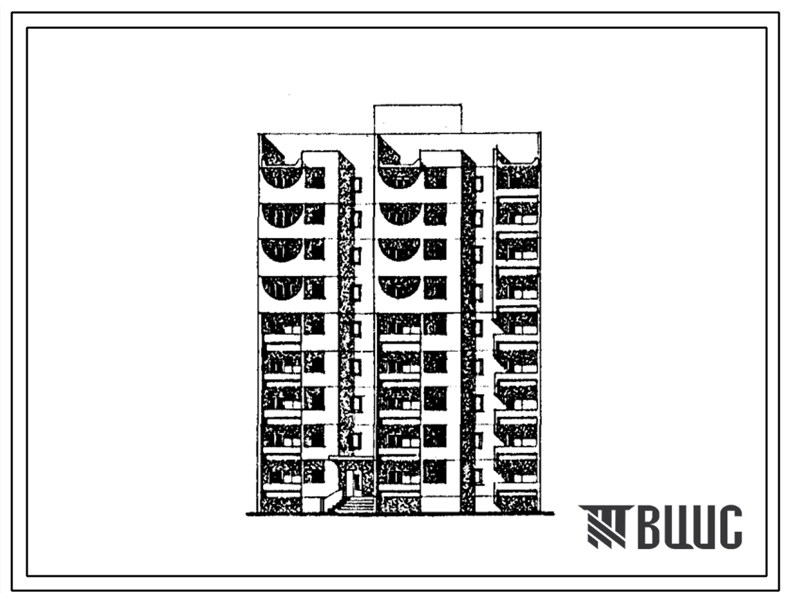 Типовой проект 149-07с.85 Девятиэтажная блок-секция рядовая торцевая правая на 36 квартир